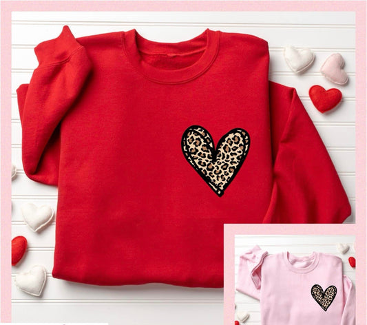 stylish leopard heart print